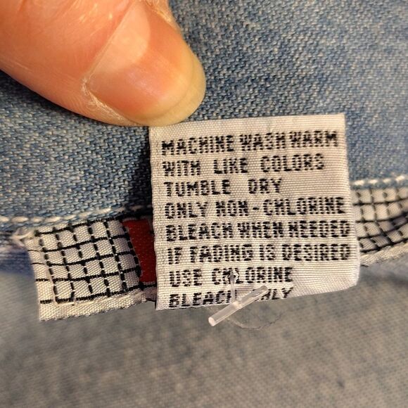 VTG 90s Blue Denim Button Front Short Sleeve Jean Midi Dress SZ Medium - Picture 13 of 13